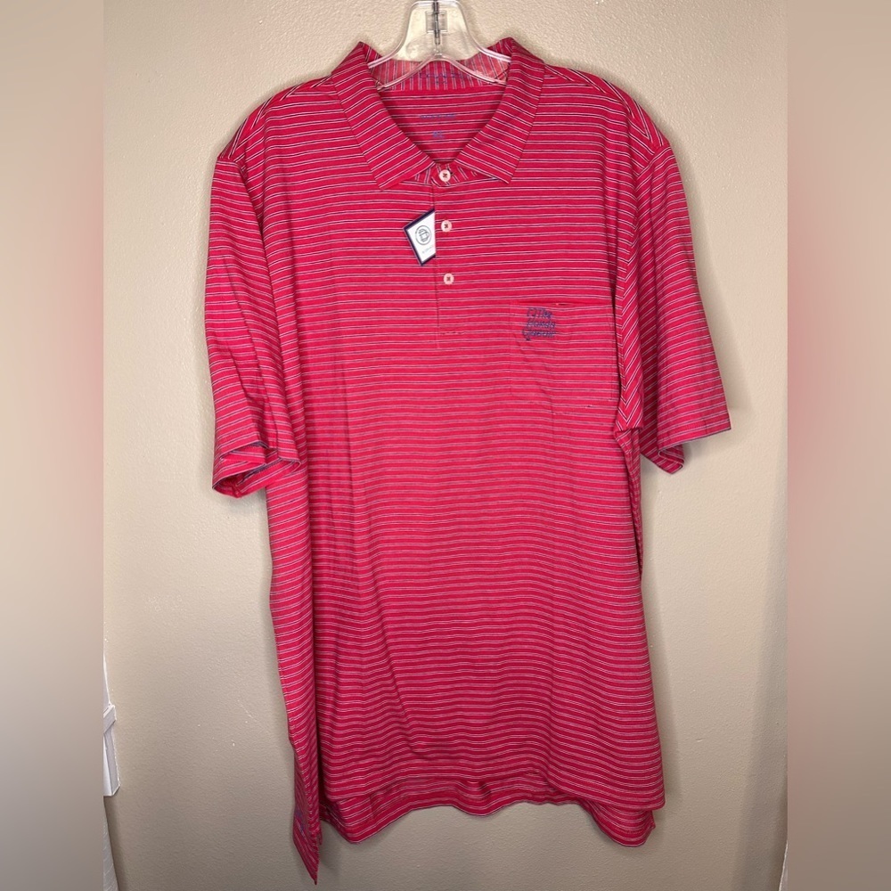 NWT B. Draddy Men’s The Honda Classic Golf Polo Shirt Size XL Red Blue Stripes